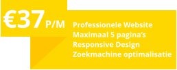 €37P/M Professionele Website Maximaal 5 pagina’s Responsive Design Zoekmachine optimalisatie